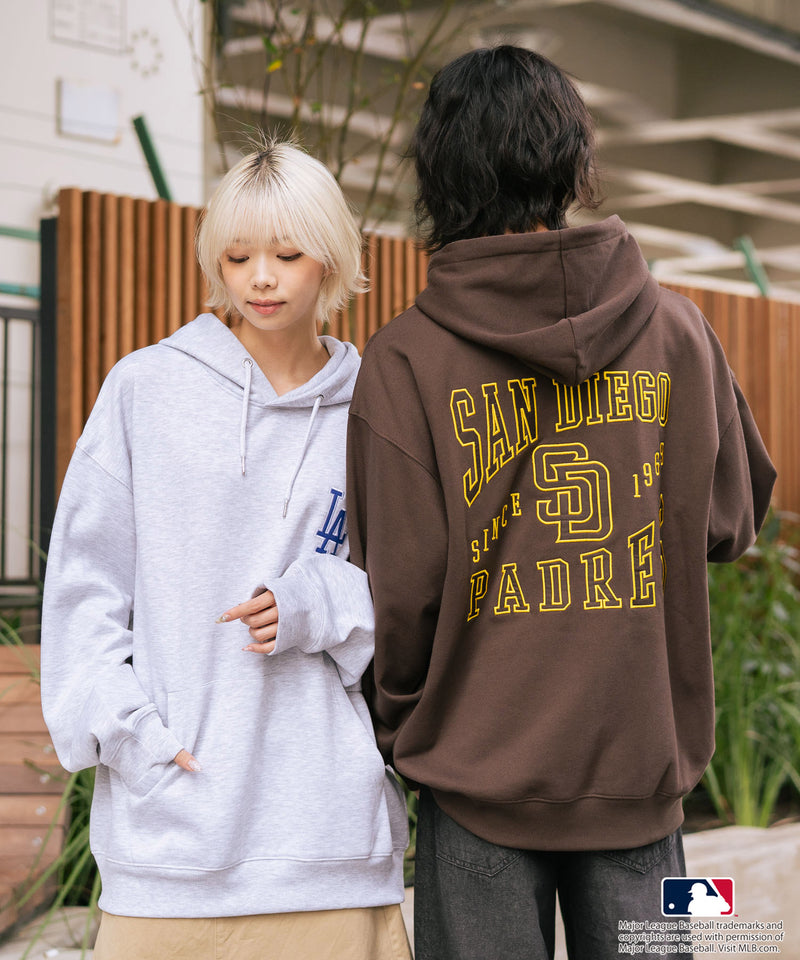 【MLB/メジャーリーグベースボール】裏起毛 バックロゴ フーディー プルオーバーパーカー