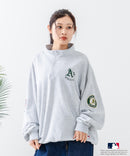 【MLB/メジャーリーグベースボール】 裏毛 ツイル ワッペン ハーフジップ