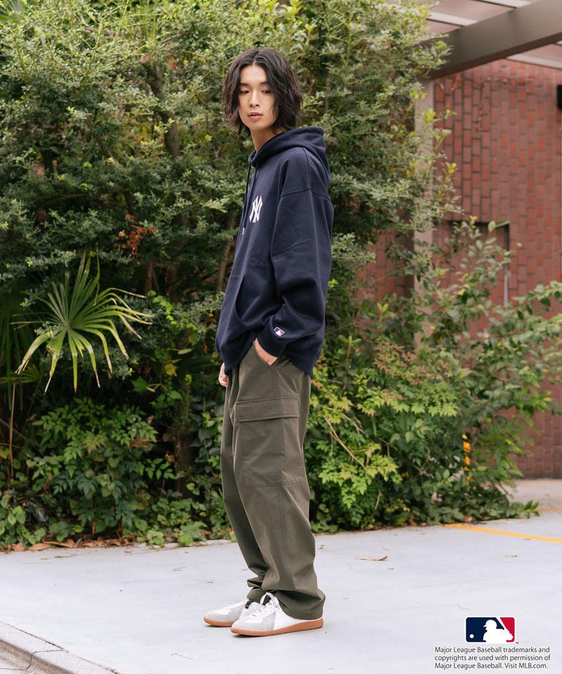 【MLB/メジャーリーグベースボール】裏起毛 バックロゴ フーディー プルオーバーパーカー
