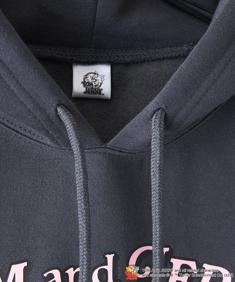 【TOM and JERRY/トムとジェリー】オリジナルデザイン 刺繍 プルオーバーパーカー フーディー ジェリー タフィー サカナ ドロップショルダー ビッグシルエット