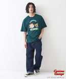 【おさるのジョージ】 オリジナルデザイン 刺繍 Tシャツ ジョージ ドロップショルダー ビッグシルエット ユニセックス キャラクター