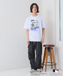 【PEANUTS×MLB】オリジナルデザインTシャツ 刺繍 ドロップショルダー ユニセックス