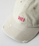 【MEI/メイ】ピグメントローキャップ ウォッシュ加工 ダメージ加工