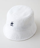 【BEVERLY HILLS POLO CLUB/ビバリーヒルズポロクラブ】【夏でも蒸れずに涼しい】オックス バケットハット 通気性抜群 綿100% ワンポイント刺繍