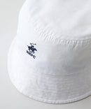 【BEVERLY HILLS POLO CLUB/ビバリーヒルズポロクラブ】【夏でも蒸れずに涼しい】オックス バケットハット 通気性抜群 綿100% ワンポイント刺繍