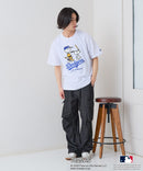 【PEANUTS×MLB】オリジナルデザインTシャツ 刺繍 ドロップショルダー ユニセックス