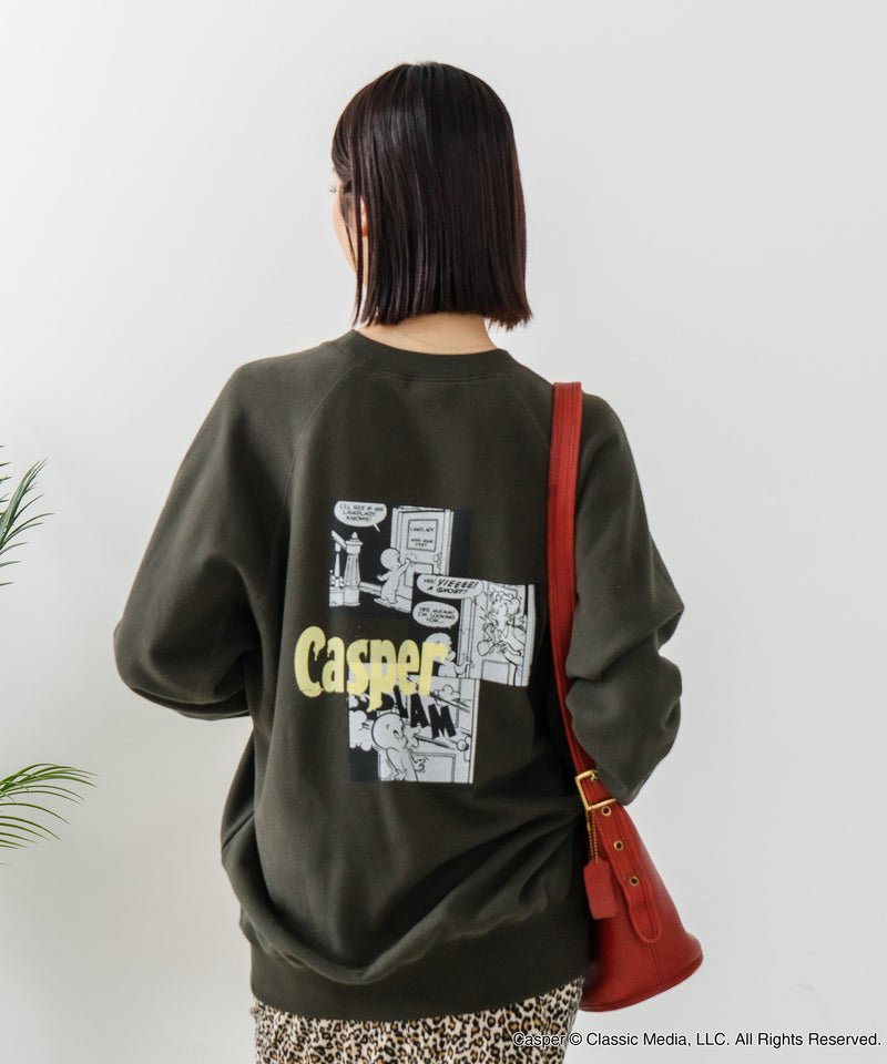 【DISCUS×Casper】キャラクタープリントスウェットトレーナー メンズ レディース ユニセックス