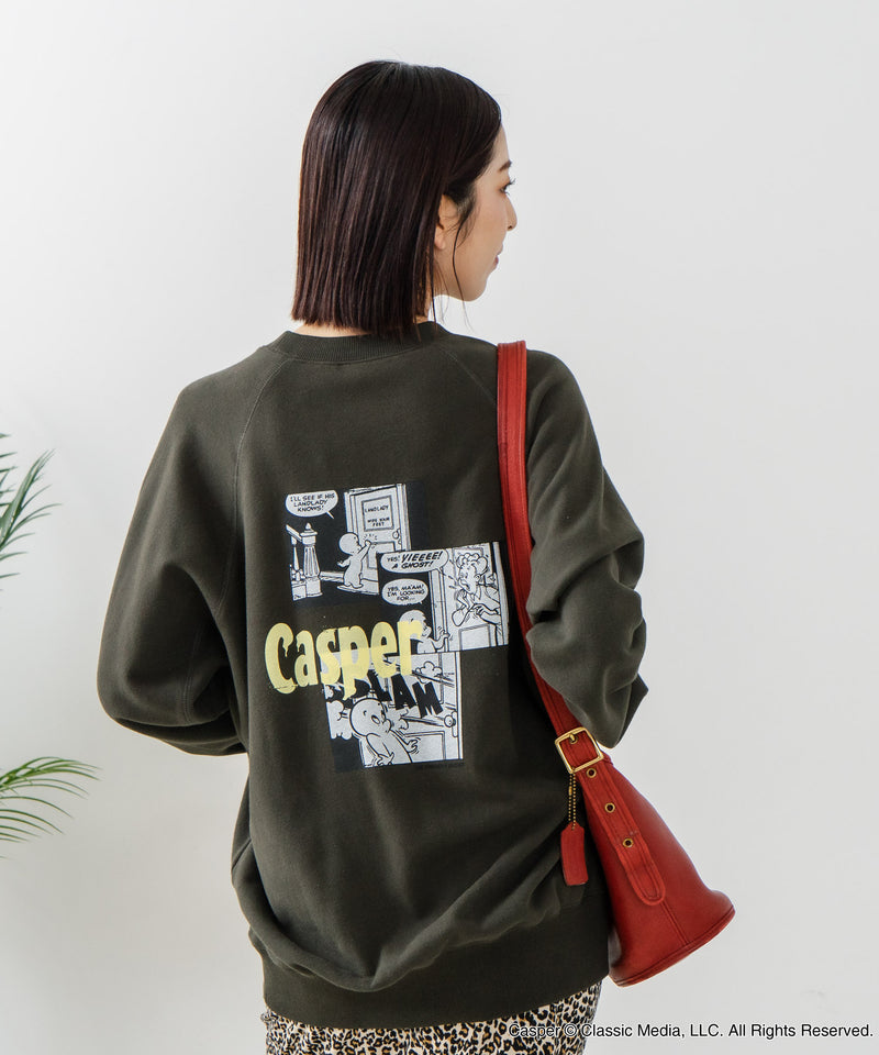 【DISCUS×Casper】キャラクタープリントスウェットトレーナー メンズ レディース ユニセックス