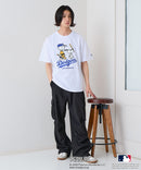 【PEANUTS×MLB】オリジナルデザインTシャツ 刺繍 ドロップショルダー ユニセックス