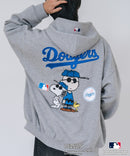 【PEANUTS/ピーナッツ】【ユニセックスデザインでリンクコーデにも◎】MLB×PEANUTS 裏起毛ジップパーカー 保温 キャラクター ドジャース ヤンキース ホワイトソックス