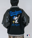 【PEANUTS/ピーナッツ】【ユニセックスデザイン リンクコーデ・カップルコーデにも◎】MLB×PEANUTS スタジアムジャンパー スタジャン オーバーサイズ フェイクレザー ドジャース ヤンキース パドレス ❘ジーンズメイト公式オンラインショップ