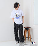 【PEANUTS×MLB】オリジナルデザインTシャツ 刺繍 ドロップショルダー ユニセックス