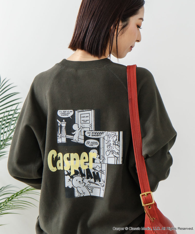 【DISCUS×Casper】キャラクタープリントスウェットトレーナー メンズ レディース ユニセックス