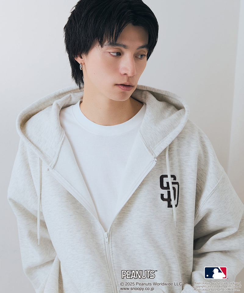 【PEANUTS×MLB】オリジナルデザイン フルジップパーカー ヤンキース ドジャース カブス キャラクター