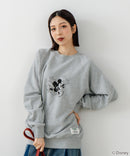 【DISCUS×DISNEY】「ミッキーマウス」キャラクタープリントスウェットトレーナー メンズ レディース ユニセックス