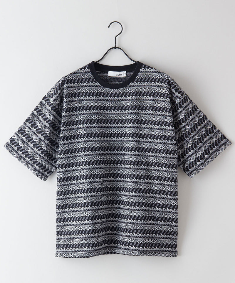 【UNIIT/ユニット】ジャガード ビッグシルエット Tシャツ