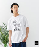 【GODZILLA/ゴジラ】【コットン100％のしっかりした生地 ドロップショルダー】オリジナルデザイン 刺繍Tシャツ ゴジラ キングギドラ メカゴジラ コラボ 特撮 映画 キャラT オーバーサイズ