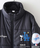 【PEANUTS/ピーナッツ】【ユニセックスデザイン リンクコーデ・カップルコーデにも◎】MLB×PEANUTS パファージャケット ブルゾン 中綿ジャケット オーバーサイズ スタンドネック 保温 ドジャース ヤンキース パドレス ❘ジーンズメイト公式オンラインショップ