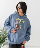 【TOM and JERRY/トムとジェリー】オリジナルデザイン 刺繍 プルオーバーパーカー フーディー ジェリー タフィー サカナ ドロップショルダー ビッグシルエット