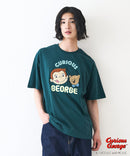 【おさるのジョージ】 オリジナルデザイン 刺繍 Tシャツ ジョージ ドロップショルダー ビッグシルエット ユニセックス キャラクター