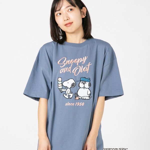 【2024新規】PEANUTS ピーナッツ オリジナルデザイン Tシャツ スヌーピー オラフ ベル ドロップショルダー ビッグシルエット ユニセックス