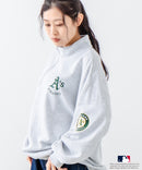 【MLB/メジャーリーグベースボール】 裏毛 ツイル ワッペン ハーフジップ