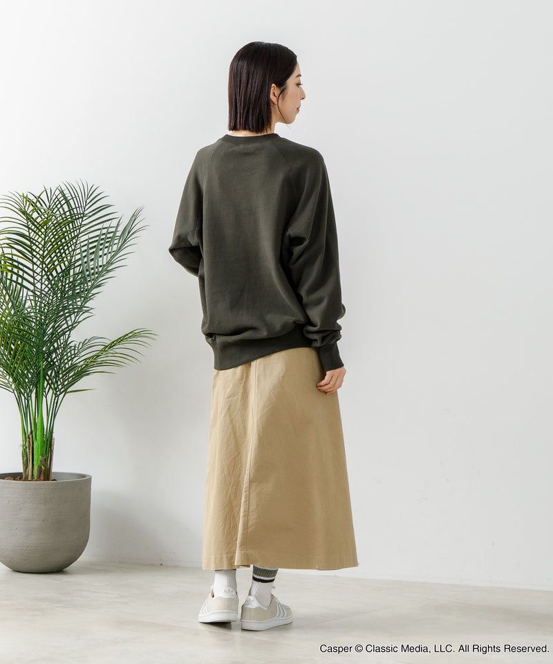 【DISCUS×Casper】キャラクタープリントスウェットトレーナー メンズ レディース ユニセックス