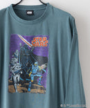 【STAR WARS/スター・ウォーズ】パウダーブリーチ加工 ビッグシルエットロンT ドロップショルダー オーバーサイズ ヴィンテージ加工】
