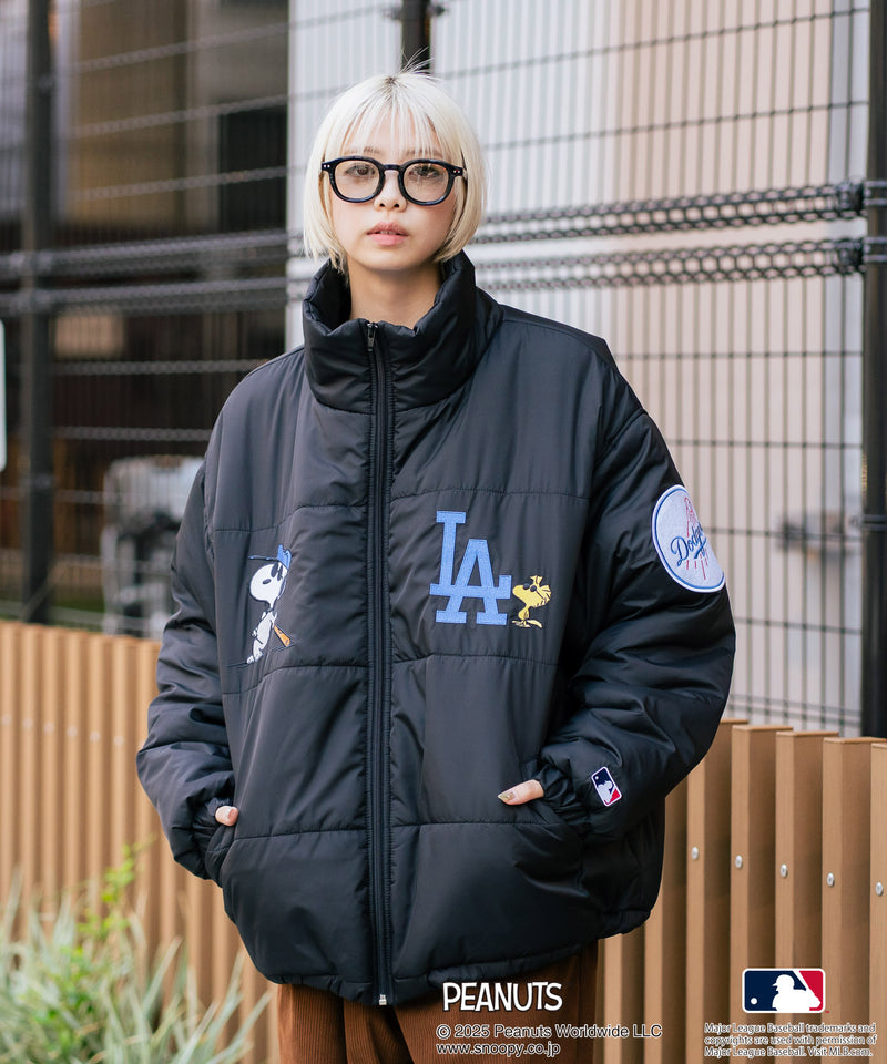 【PEANUTS×MLB】オリジナルデザイン ナイロンパファージャケット 中綿ジャケット ヤンキース ドジャース ホワイトソックス