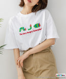 【はらぺこあおむし/The Very Hungry Caterpillar】【コットン100%のしっかりした生地 ドロップショルダー】オリジナルデザイン 刺繍Tシャツ エリック・カール 絵本 キャラクター グッズ ユニセックス