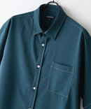 【BLUE STANDARD/ブルースタンダード】【吸水速乾＆UVカット】オーバーサイズ カラーステッチングシャツ ストレッチ ワークテイスト ストリート ユニセックス きれいめカジュアル