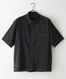 【BLUE STANDARD/ブルースタンダード】【吸水速乾＆UVカット】オーバーサイズ カラーステッチングシャツ ストレッチ ワークテイスト ストリート ユニセックス きれいめカジュアル