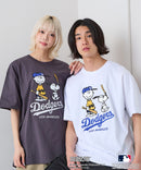 【PEANUTS×MLB】オリジナルデザインTシャツ 刺繍 ドロップショルダー ユニセックス