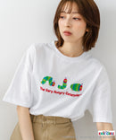 【はらぺこあおむし/The Very Hungry Caterpillar】【コットン100%のしっかりした生地 ドロップショルダー】オリジナルデザイン 刺繍Tシャツ エリック・カール 絵本 キャラクター グッズ ユニセックス