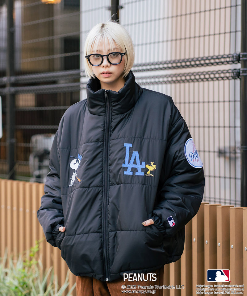 【PEANUTS×MLB】オリジナルデザイン ナイロンパファージャケット 中綿ジャケット ヤンキース ドジャース ホワイトソックス