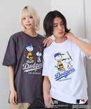 【PEANUTS×MLB】オリジナルデザインTシャツ 刺繍 ドロップショルダー ユニセックス