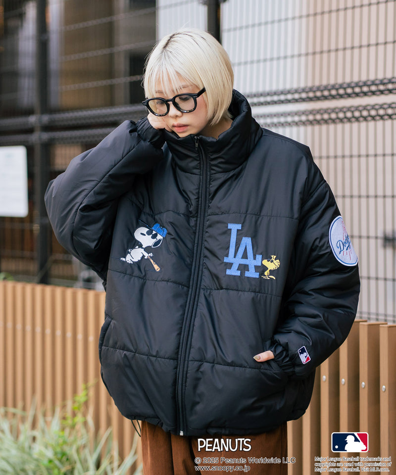 【PEANUTS×MLB】オリジナルデザイン ナイロンパファージャケット 中綿ジャケット ヤンキース ドジャース ホワイトソックス