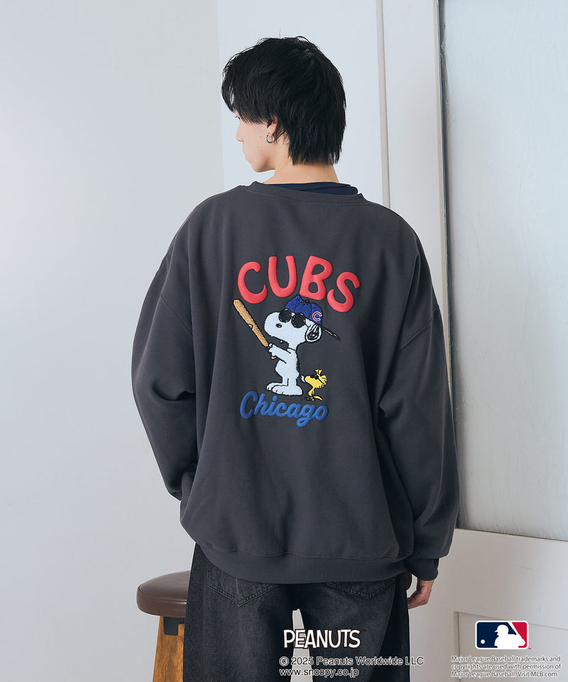 【PEANUTS×MLB】オリジナルデザイン 裏起毛トレーナー ヤンキース ドジャース カブス キャラクター