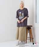 【PEANUTS×MLB】オリジナルデザインTシャツ 刺繍 ドロップショルダー ユニセックス