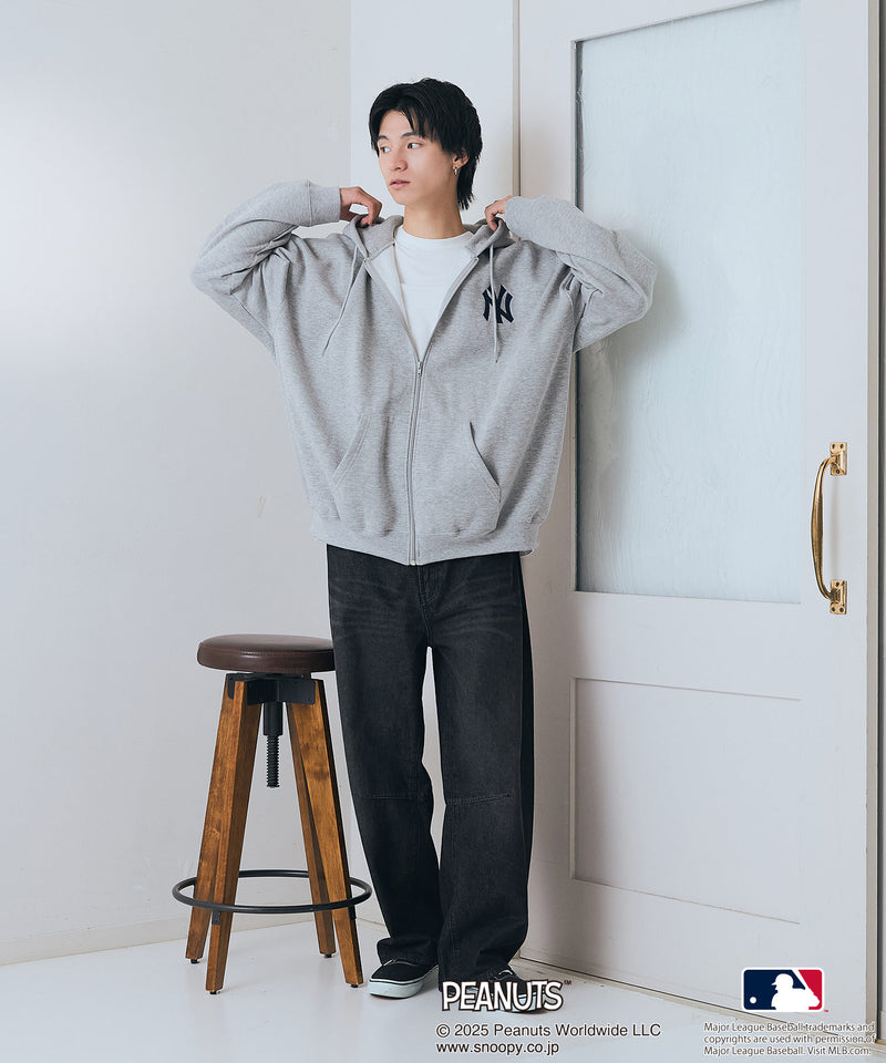 【PEANUTS×MLB】オリジナルデザイン フルジップパーカー ヤンキース ドジャース カブス キャラクター
