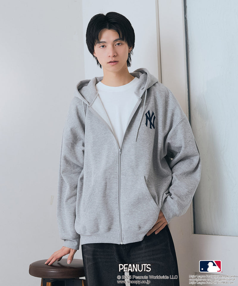 【PEANUTS×MLB】オリジナルデザイン フルジップパーカー ヤンキース ドジャース カブス キャラクター