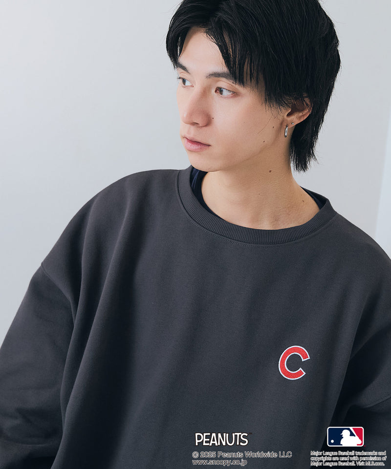 【PEANUTS×MLB】オリジナルデザイン 裏起毛トレーナー ヤンキース ドジャース カブス キャラクター