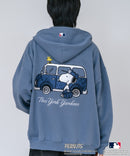 【PEANUTS/ピーナッツ】【ユニセックスデザインでリンクコーデにも◎】MLB×PEANUTS 裏起毛ジップパーカー 保温 キャラクター ドジャース ヤンキース ホワイトソックス