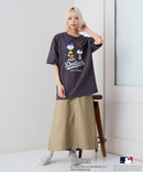 【PEANUTS×MLB】オリジナルデザインTシャツ 刺繍 ドロップショルダー ユニセックス