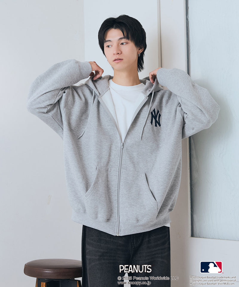 【PEANUTS×MLB】オリジナルデザイン フルジップパーカー ヤンキース ドジャース カブス キャラクター