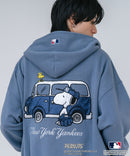 【PEANUTS/ピーナッツ】【ユニセックスデザインでリンクコーデにも◎】MLB×PEANUTS 裏起毛ジップパーカー 保温 キャラクター ドジャース ヤンキース ホワイトソックス