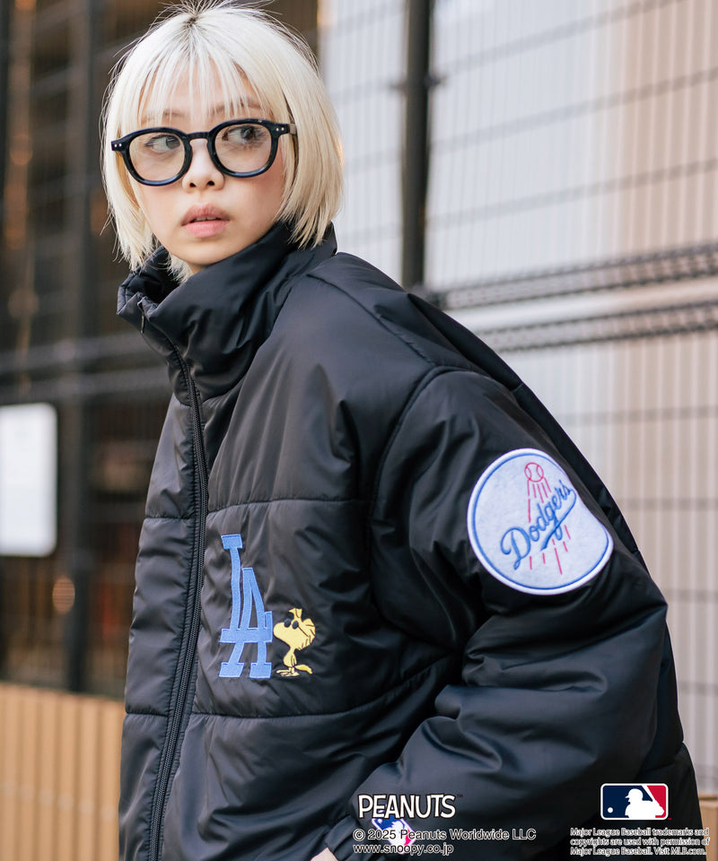 【PEANUTS×MLB】オリジナルデザイン ナイロンパファージャケット 中綿ジャケット ヤンキース ドジャース ホワイトソックス