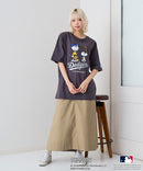 【PEANUTS×MLB】オリジナルデザインTシャツ 刺繍 ドロップショルダー ユニセックス