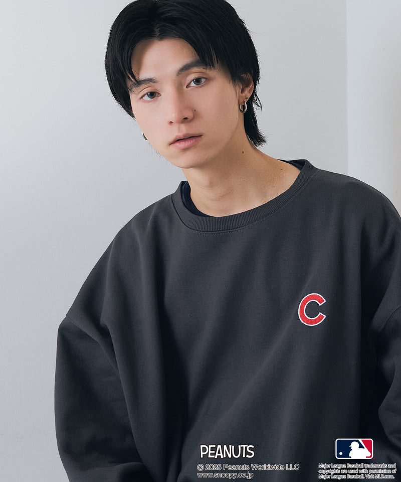 【PEANUTS×MLB】オリジナルデザイン 裏起毛トレーナー ヤンキース ドジャース カブス キャラクター