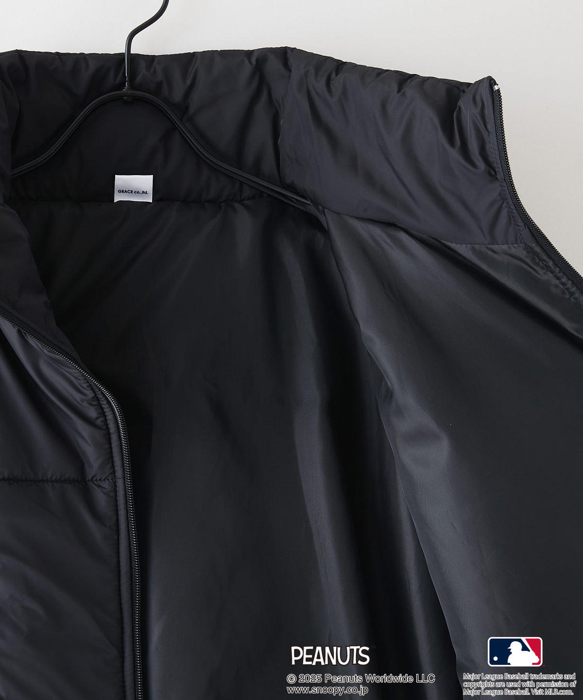 PEANUTS×MLB】オリジナルデザイン ナイロンパファージャケット 中綿